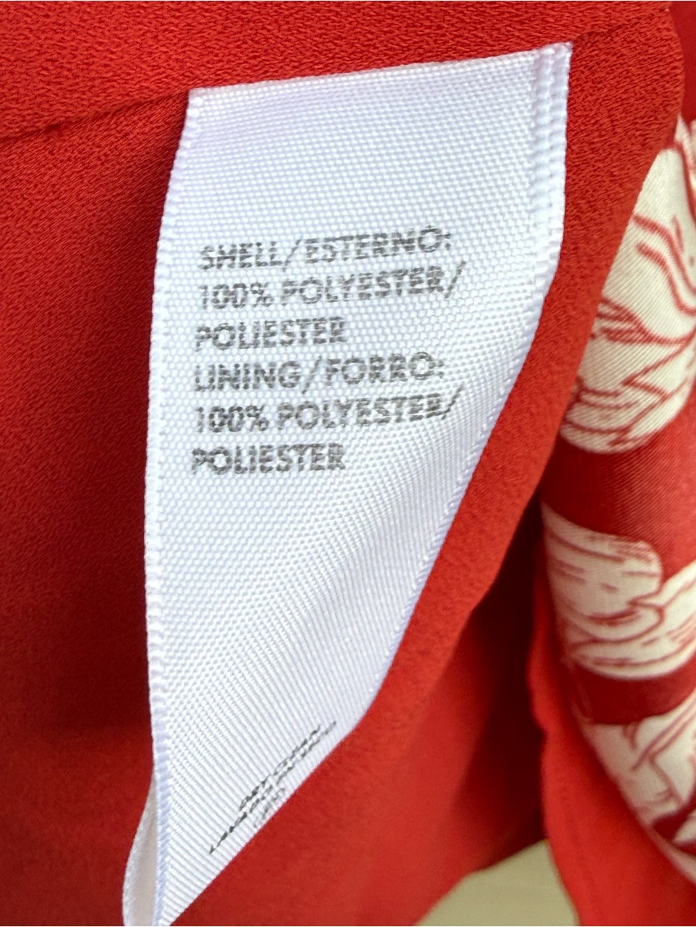 "'Rebecca Minkoff wrap blouse red w/white floral pattern size L NWT - Picture 8 of 8